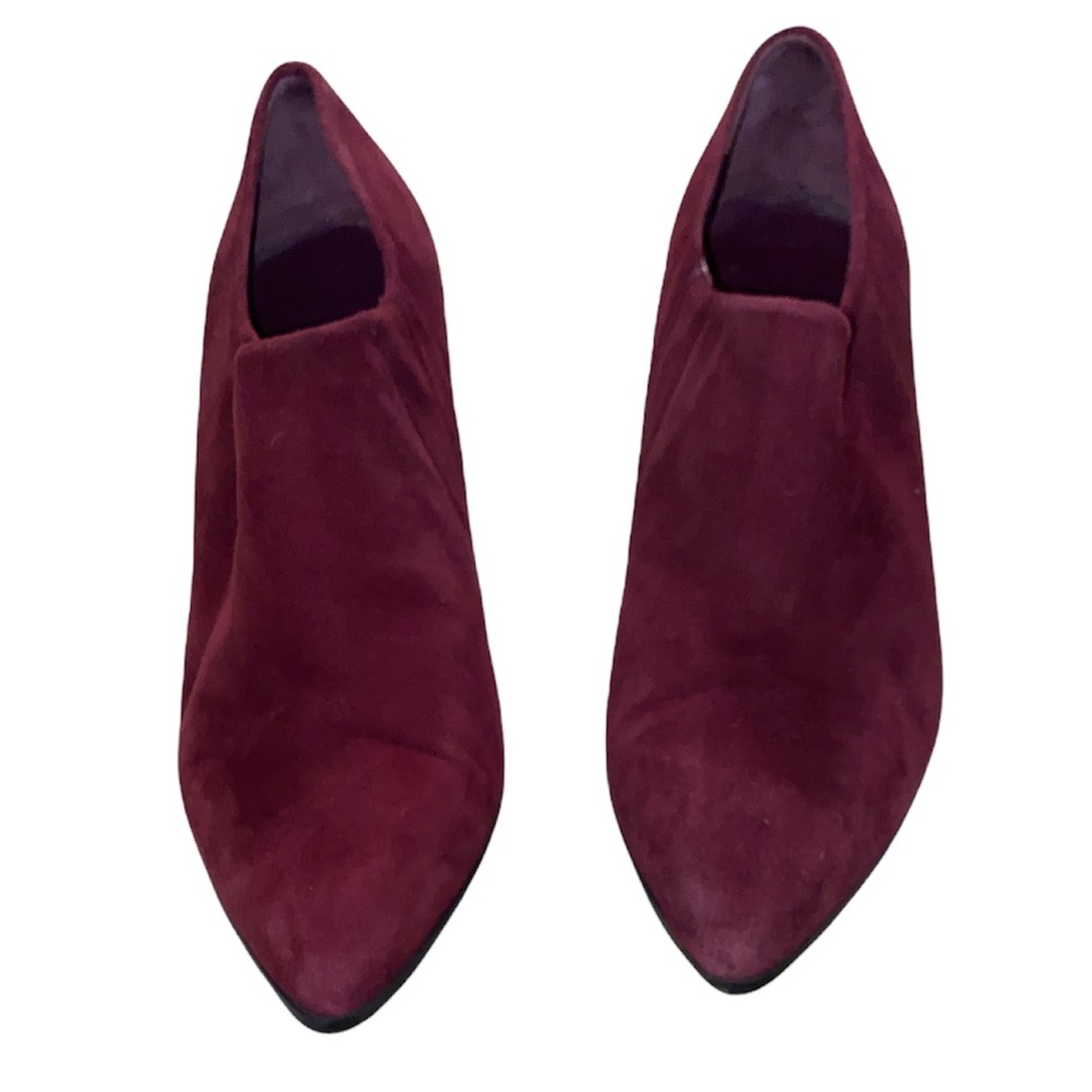 Stuart Weitzman Standin Merlot Wine Suede Ankle Booties Boots- 7 - Picture 6 of 16